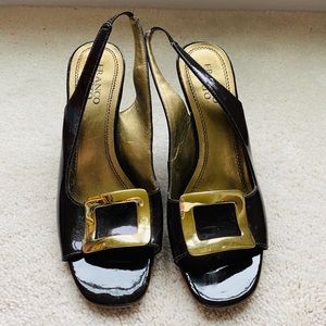 Franco Sarto dress leather wedge heels